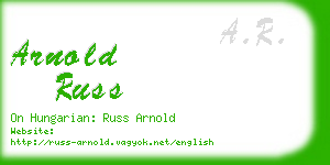 arnold russ business card